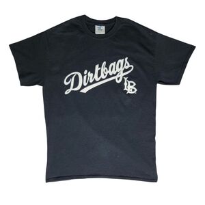 Vintage Y2K TLC Sportswear CSULB Dirtbags Baseball Shirt Black Medium USA MADE